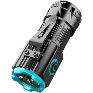 Solar/Rechargeable Multi Function 1000 Lumens LED Flashlight, with Emergency Strobe Light and 1200 Mah Battery, Emergency Power Supply and USB Charging Cable, Fast Charging (1PC)