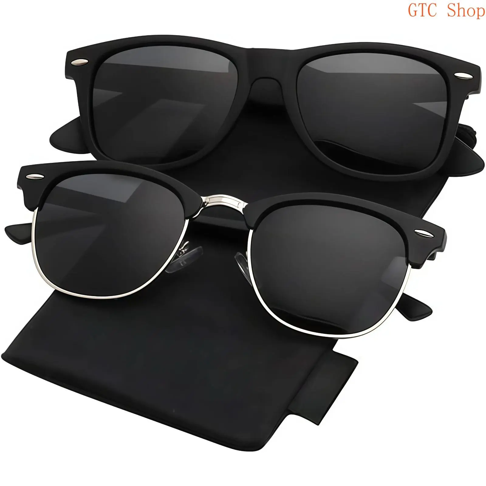 Unisex Semi-Rimless Polarized Sunglasses for Men & Women, UV Blocking Protective Driving Shades, Trendy Lightweight Fashion Eyewear Ideal for Beach Travel, Outdoor Activities & Daily Casual Wear