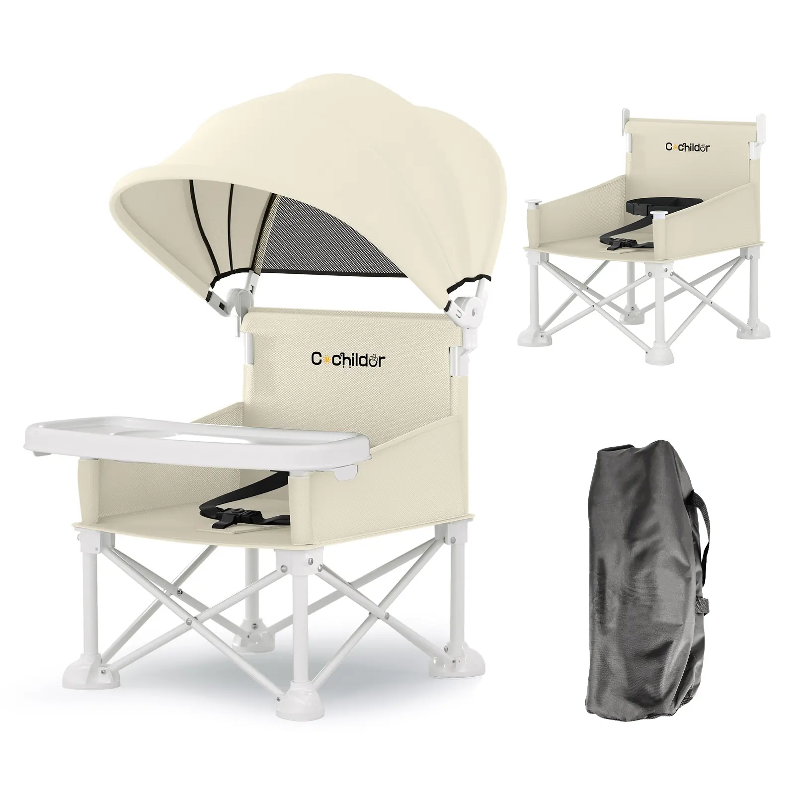 Cochildor Portable Booster Seat & 4-in-1 High Chair with Detachable Feeding Tray - Lightweight Sturdy Frame, Ergonomic Kids Chair Suitable for Indoor/Outdoor, Travel, Camping,, Dining Chair, Assembly (Assembly Required) sohochic