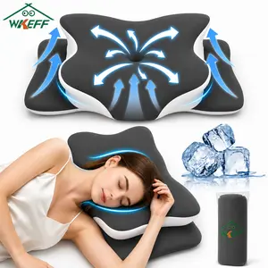 WKEFF Butterfly-Shaped Memory Foam Cervical Neck Pillow, Ergonomic Support with Machine-Washable Pillowcase for Supine & Side Sleeping Bedding, Pillows for Sleeping