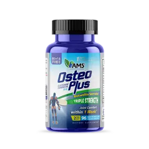 AMS Osteo Plus Triple Strength 96 Caplets Advanced Joint Support Dietary Supplement for Adults, Natural Bone Health Formula, Reduces Pain, Swelling & Tenderness, Improves Mobility