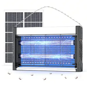 Solar Bug Zapper Outdoor, USB Rechargeable UV MosquitoZapper, 6W Solar Panel Fly Zapper, 4000V Indoor Electric BugZapper for Outdoor, Patio, Backyard, Balcony