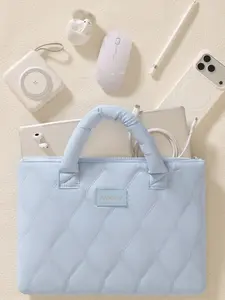 Lattice Pattern Laptop Bag, Light Color Notebook Protective Case, Stylish Handheld Computer Cover, Ideal for Daily Use, Laptop Travel Bag