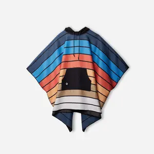 Poncho Towel: Stripes Blue Orange