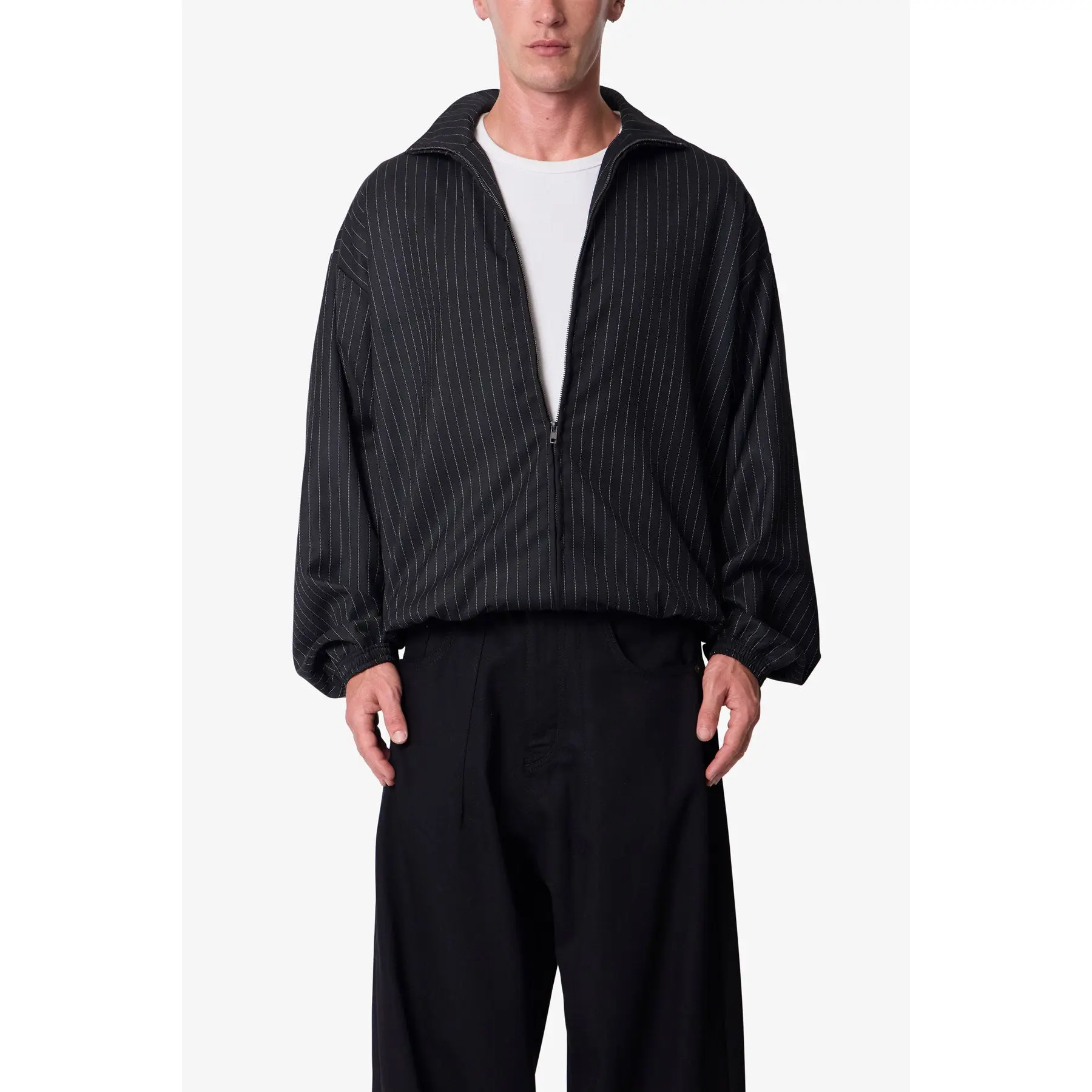 mnml Striped Track Jacket - Black