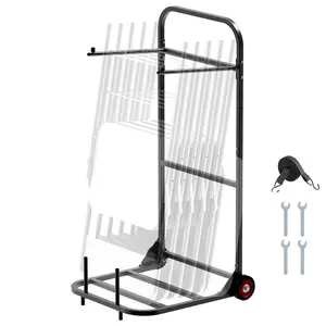 Folding Chair Rack Cart For 10 Chairs, 100 Lbs Capacity, Push-Style Chair Dolly, Portable Chair Transport Cart For Event Venues, Heavy-Duty Stackable Moving Cart, Lightweight Aluminum Frame, Easy To Fold And Store