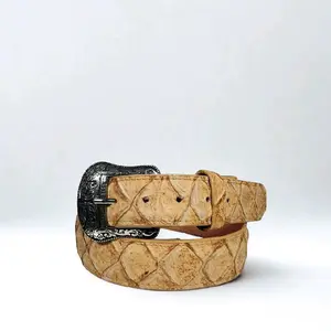 Pirarucu Fish Print Cowboy Belt/ Cinto de Pescado Imt
