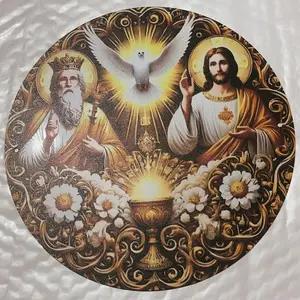 Vintage Aluminum Wall Art with Holy Spirit and Saints Design Artwork Waterproof Dustproof for Home and Office Decor