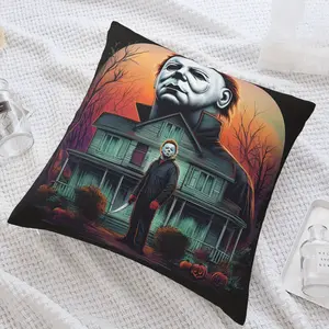 1PC Halloween Michael Myers Pillow Cover - Halloween Decoration, Suitable for Living Room and Bedroom, (Pillow Inner Not Included), Halloween Decorations