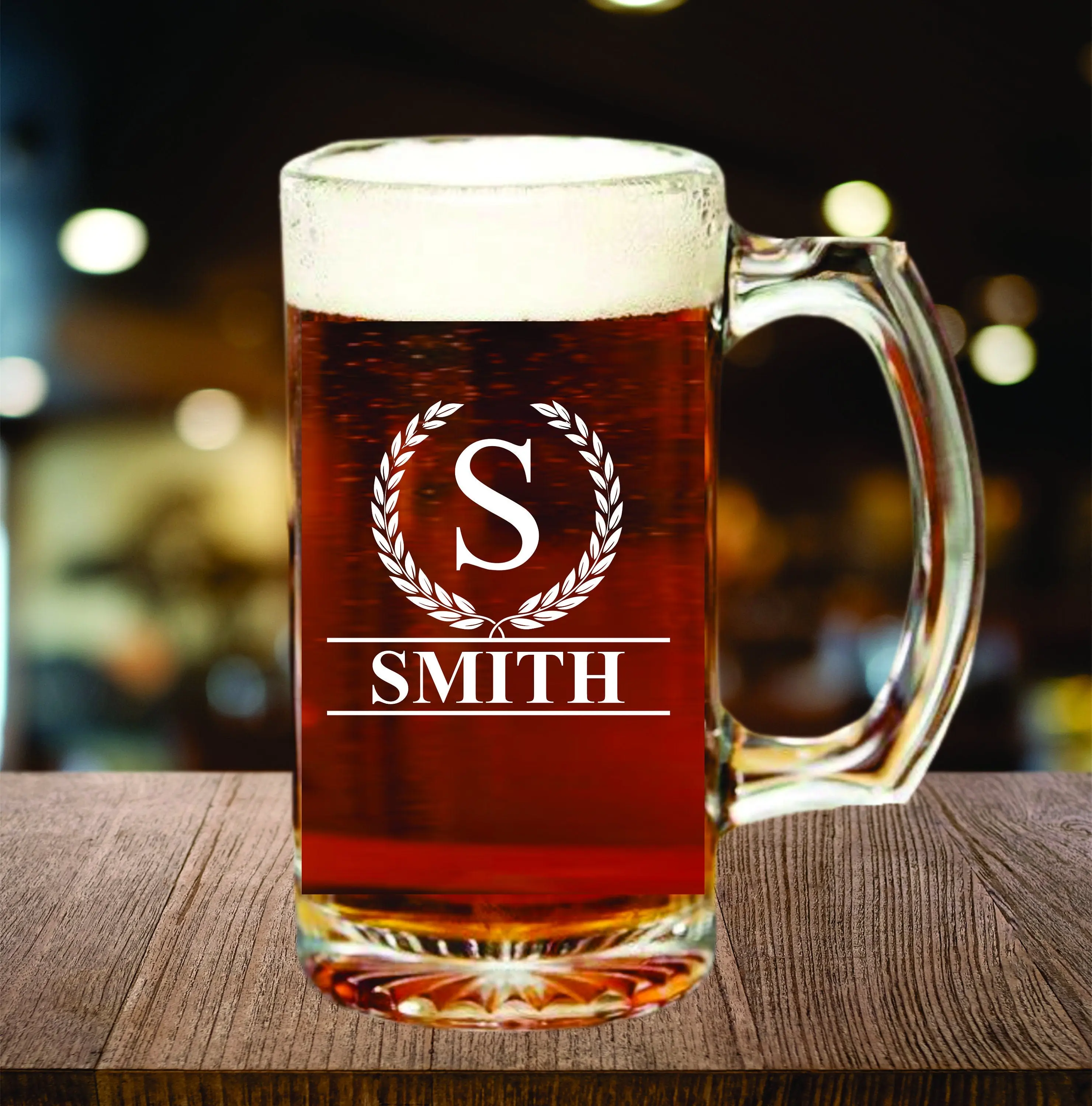 Christmas Gift Beer Mug Personalized, Gift for Men Custom Beer Mug Glass Gift, Engraved Beer Glass, Beer Mug Glasses Gift for Man, Dad gift