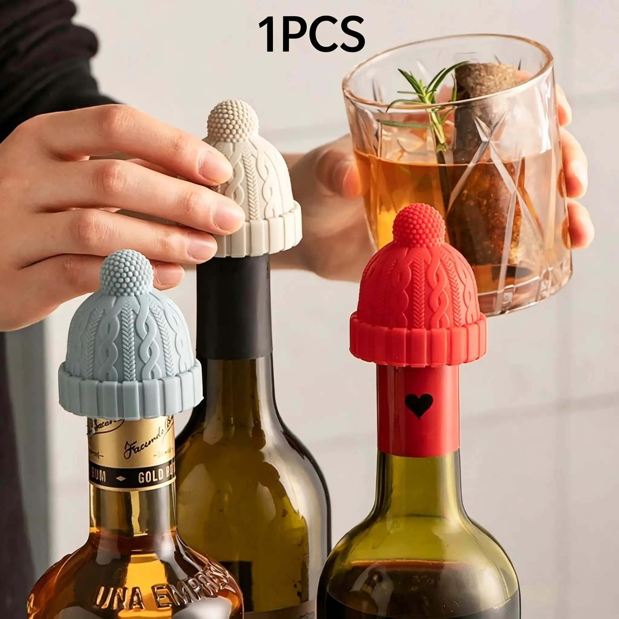 Silicone Wine Bottle Stoppers Little Red Riding Hood, Cute Hat-Shaped Cartoon Design, Reusable Airtight Seals for Wine & Champagne Bottles | Fun Kitchen & Bar Accessories, Perfect Holiday & Christmas Gifts | Easy-to-Use Kitchen Gadgets & Accessories