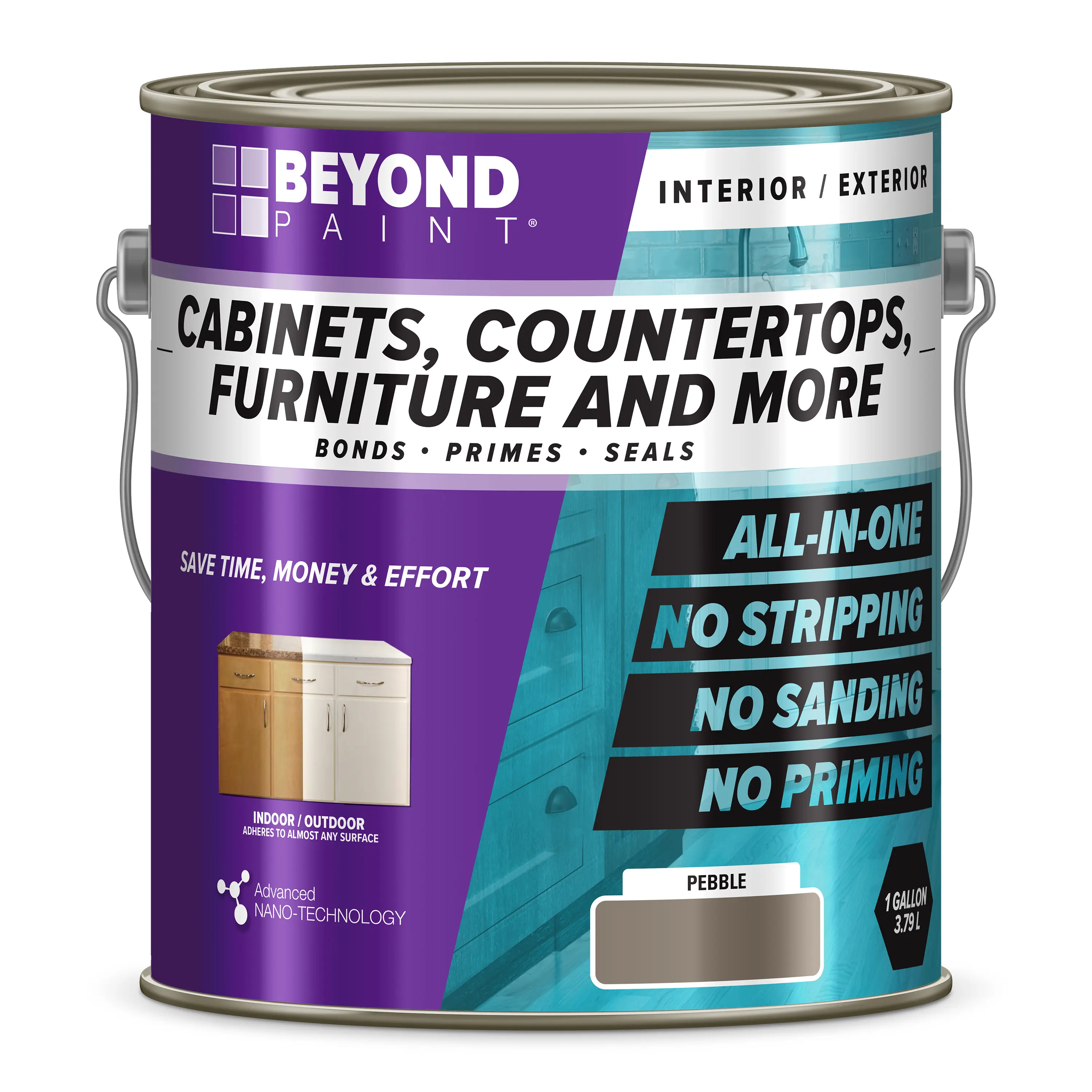 Beyond Paint All-In-One Pebble Refinishing Paint for Cabinets, Countertops, Furniture, and more