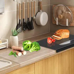 Thick acrylic cutting board, black or clear. Great for outdoor camping—easy to carry, super hard, and built to last