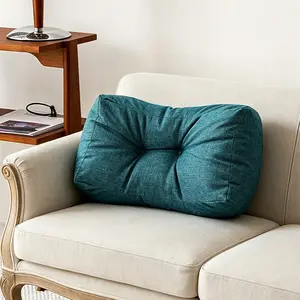 1pc Minimalist Textured Tufted Lumbar Pillow (Insert Included), Breathable Skin-Friendly Cushion, Dust Resistant Decorative Pillow, Fits Living Room, Bedroom & Office Chair, Machine & Hand Washable