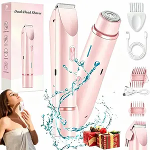 2-in-1 Double Head Waterproof High Quality Trimmer Epilators, Wet & Dry Use Hair Removal Tool for Underarm, Leg, Arm, Body, Epilator Hair Remover, Body Hair ShaverElectric Hair Removal Tool, 1 Box