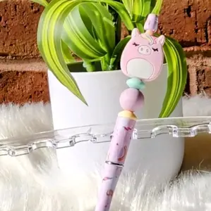 Unicorn Squishmallow Beaded Pen With Refill