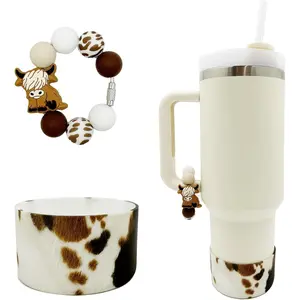 Highland Cow  Boot Tumbler Handle Decor  Water Bottle Accessories for 30oz&40oz  Protective Bottom Cover Sleeve