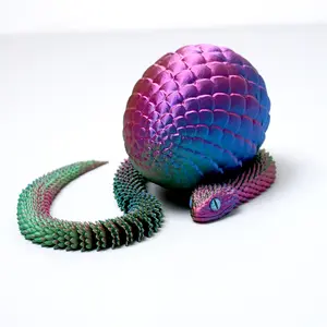 3D printed snake egg model toys, flexible joint animal doll statues, home and office desk decorations, holiday surprise gifts Ornaments