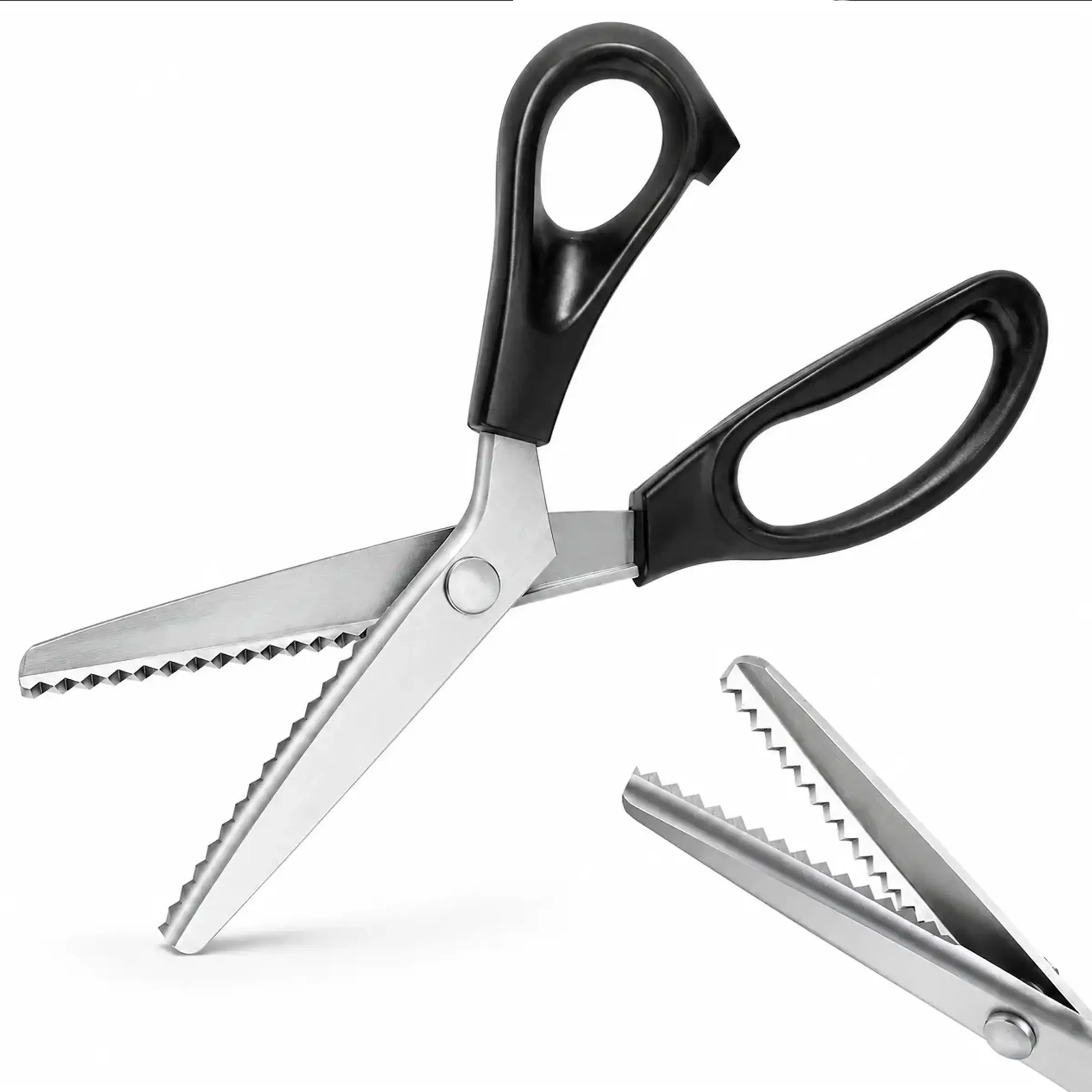 Pinking Shears Sewing Scissors, 9.1 Inch Stainless Steel Zigzag Scissors, Ergonomic Handle Fabric Cutting Shears to Stop Fabric Fraying for Quilting, DIY Crafts and Home Sewing
