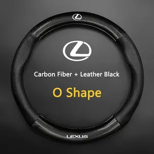 Car Anti-Slip Steering Wheel Cover Carbon Fiber Leather Booster Cover for Lexus Is Es Es300h Rx Lbx Es350h Rx350 Rx500h Nx350h Nx450h Lx600 Accessories 2025 2026