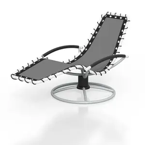 Patio Chaise Lounge - 360°Rotating Basic, Outdoor Pool Reclining Backrest Lounge Chair Beach Sunbathing Lawn Lounger Recliner Chair, Tanning Chairs with Arm for All Weather, Poolside, Balcony,Backyard