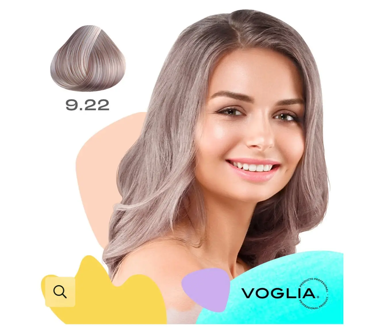 Voglia Salon Hair Color Cream, 9.22 Very Light Pearl Blonde Hair Dye
