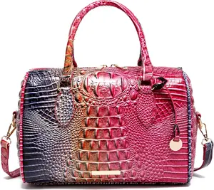 Top-Handle Crocodile Purses For Women Crossbody Leather Bags Trendy Large Capacity Tote with  Strap