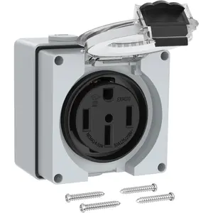 50 Amp RV Outlet Box, 125/250V NEMA 14-50R RV Receptacle ETL Listed, Weatherproof Electrical Power Outlet Panel for RV Camper Trailer Motorhome