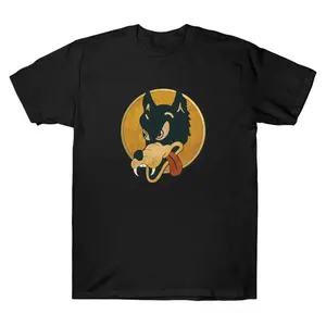 Oversized Mens The Wolf Graphic T-Shirt Streetwear Holiday Wear y2k cotton fashion Streetwear Lover Gift Top Trending