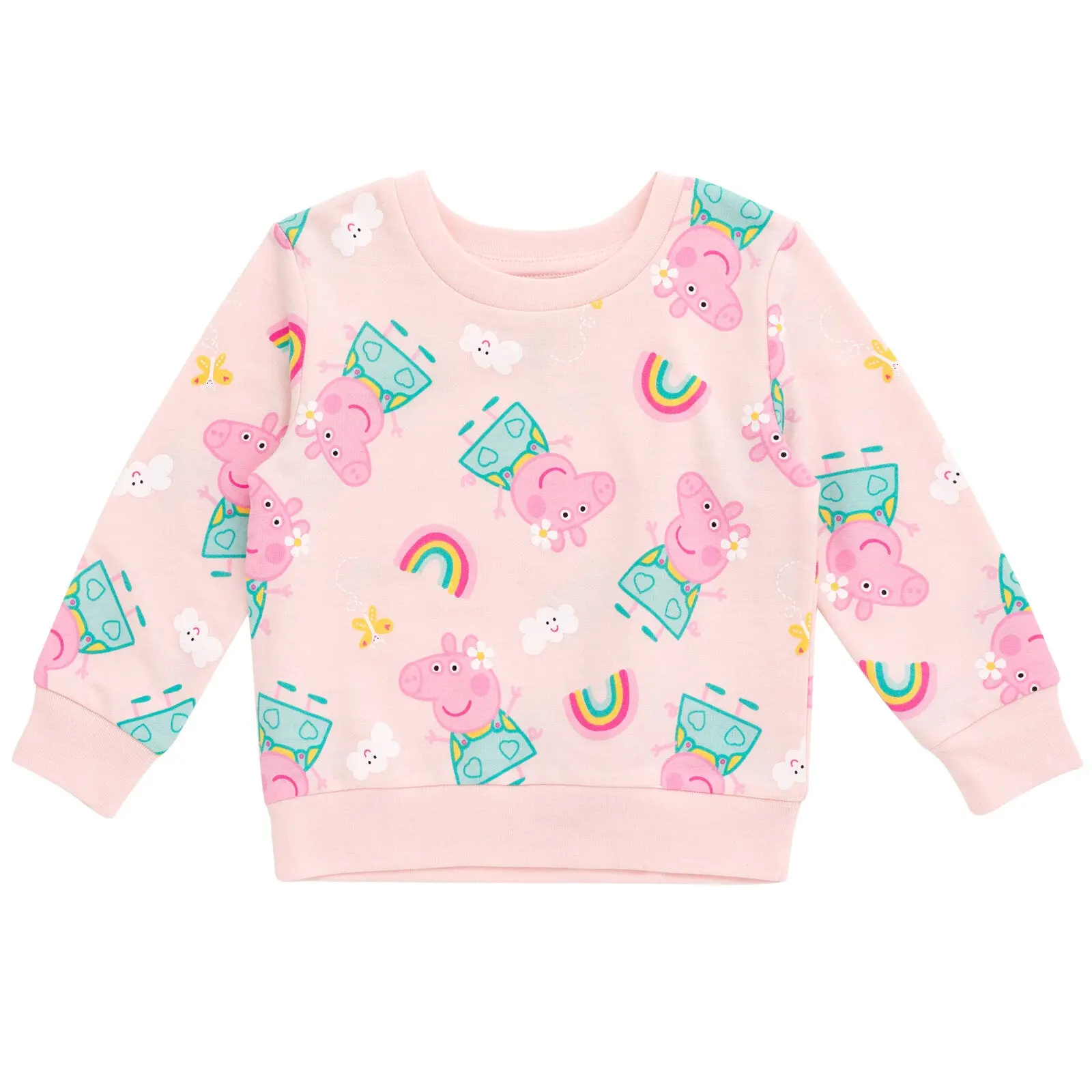 IMAGIKIDS Sweatshirt for Girls, Casual Peppa Pig Midweight French Terry Pullover with Adjustable Waistband and Cozy Ribbed Cuffs, Casual Fashion Sweatshirt, Cozy Midweight, Easy Pullover On