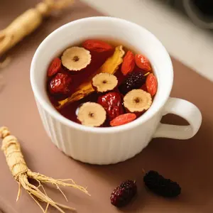 Kidney Tea Formula Ginseng Five Treasure Tea, Combination Scented RedDate Wolfberry 30bag Natural Beverage  Christmas Thanksgiving Value Pack Filled with Tea Drink Herbal Organic Tea Blend Nourishing Tea