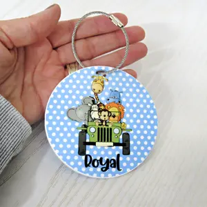 Personalized Jungle Animals Bag Tag – Custom Safari Backpack & Luggage Tag