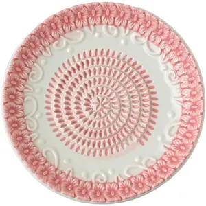 , -in-  Ceramic Garlic Grater Plate 4- Set -  Embossed Design and Style - For Garlic, Ginger, , and ! - Comes with 5.25" Plate, Peeler, Brush, and Stand