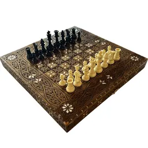 Imperial Ottoman Chess Board Handcrafted Masterpiece with Arab-Islamic Wood Art