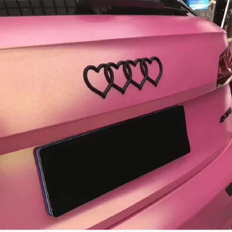 Love Heart Logo Rear Trunk Badge Emblem for A3, A4, A4L, A5, A6, B7, B8, B9, C6, C7, Car Decal Sticker, Universal Replacement Accessories