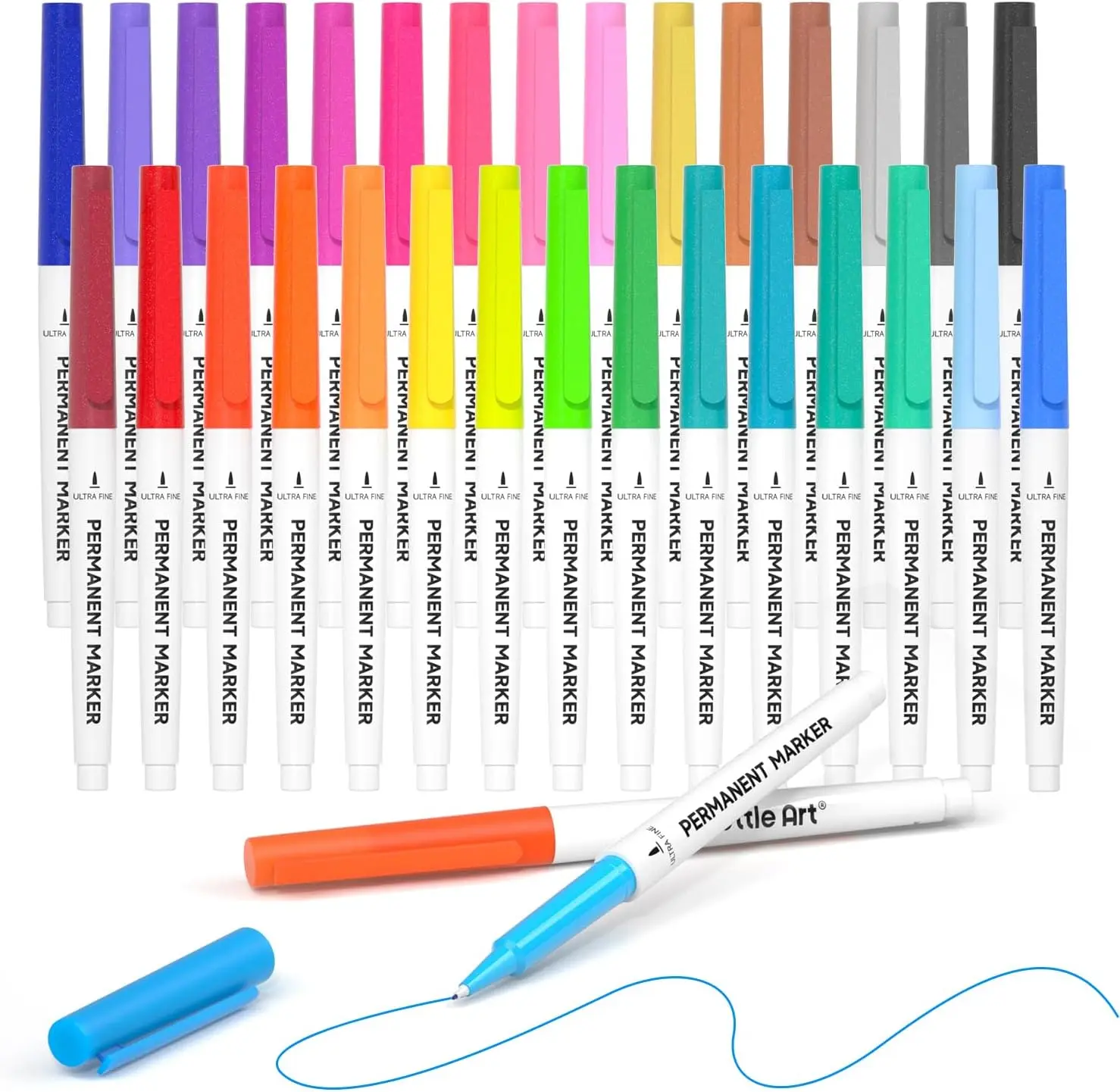 Shuttle Art Permanent Marker, Assorted Colors, Works on Plastic,Wood,Stone,Metal and Glass for Kids Adult Coloring Doodling Marking