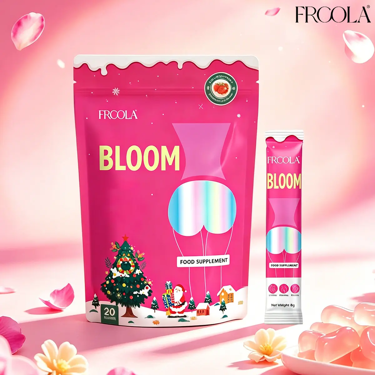(20 Sticks ) Frcola Bloom Dietary Nutritional Supplement - Strawberry-Flavored, Honey-Thick Paste Texture, Vitamins Supplement for Health & Wellness Healthcare