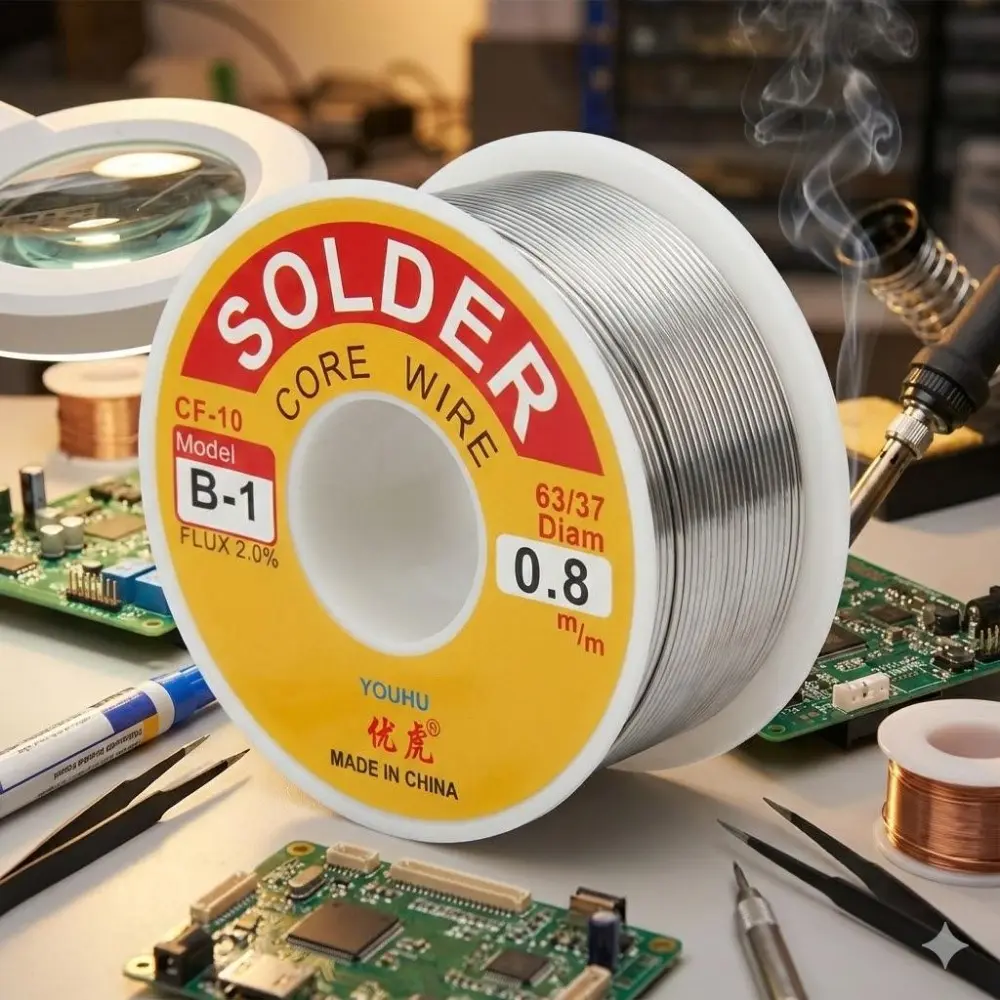 Low Temp Eco-Friendly Solder Wire: 2% Flux Core, High Fluidity Tin Alloy for Circuit Board & Wire Repair, 50g/100g Spool, Low-Residue Rosin Core Solder for Efficient DIY & Electronics Repair