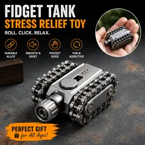 Premium Alloy Military Tank Fidget Toy 360° Rotatable Turret Stress Relief Toy