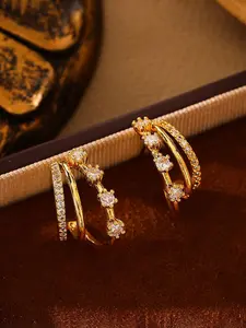 Elegant Sparkling Multi-Layer Earrings, Tiered Earrings, High Quality Earrings, Fashionable High-End Design, Perfect for Special Occasions, Durable & Stylish Jewelry, Trendy Jewelry, Earring Stack