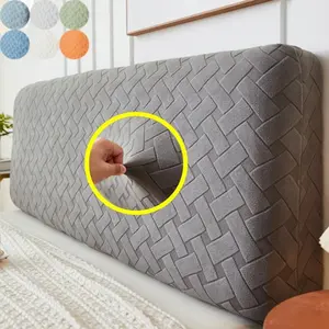 Modern Fabric Headboard Protector Cover, Dustproof Design Stretchable Bed Frame Wrap (height 50-60cm), Washable Home Decor, Easy Maintenance