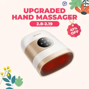 [Plus Model] CINCOM White Gold New Hand Massager, Rechargeable Finger Soother with Adjustable Comfort Settings, Soothing Warmth, User-Friendly Display—Perfect for Relaxation and an Ideal Gift for Loved Ones