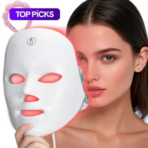 USB Rechargeable Facial Mask, Summer Makeup, Led Face Mask, 7 Color LED Beauty Mask, Led Facial Light, Comfort Skin Care Mask Facial Beauty Massagers, Personal Skincare Products for Home #TOP PICKS
