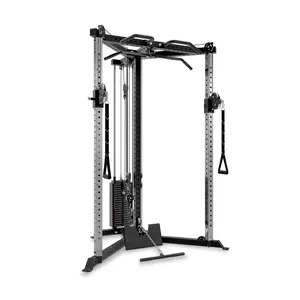 All-in-One Home Gym Trainer — Functional Trainer & Squat Stand Combo