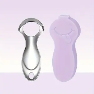 Stainless Steel Tongue Scraper with Hygienic Storage Case, Portable Oral Care Tool for Fresh Breath & Healthy Gums, Mini Size, Oral Health