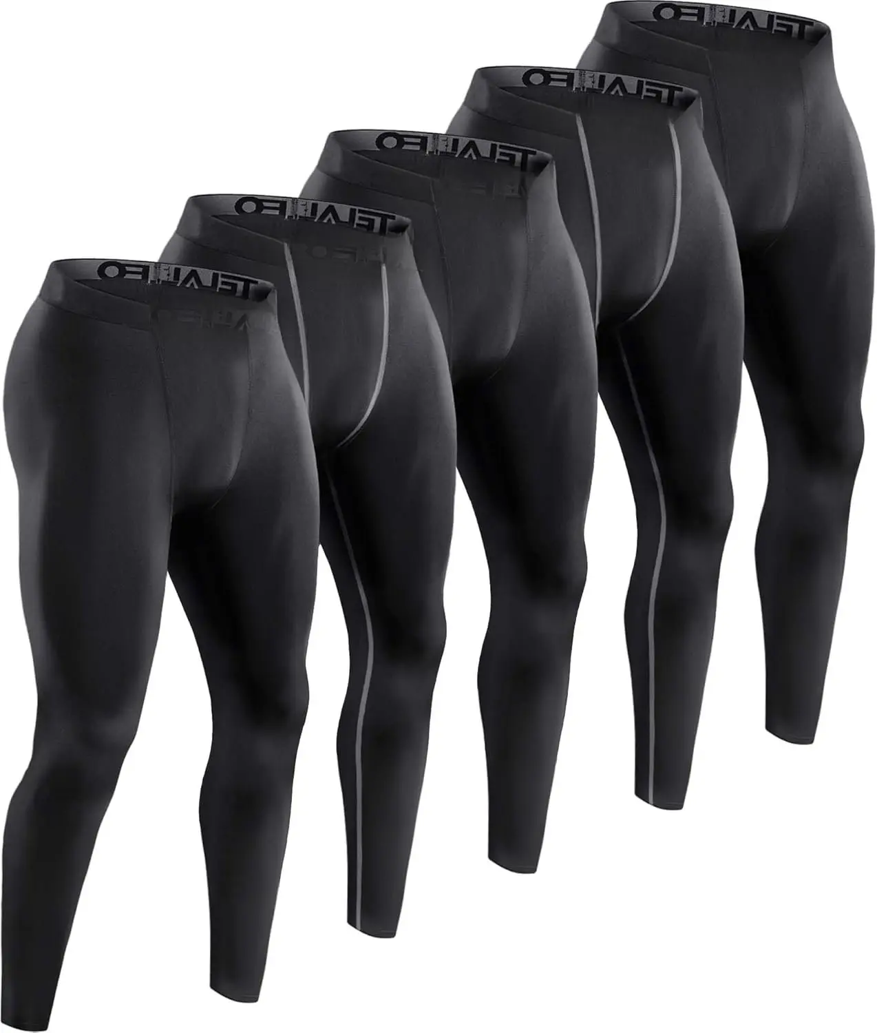 5 Pack Men's Compression Pants for Workout, Running,Basketball,Football- Baselayer Leggings