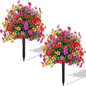 Artificial Daisy Eucalyptus Flowers, Decorative Flowers, UV Resistant, Outdoor & Indoor Decor, Garden Decoration, Realistic Fake Plants, Lifelike Fake Plant, Home Decoration, House Plants Decor, 1/2 Stem Insert Type