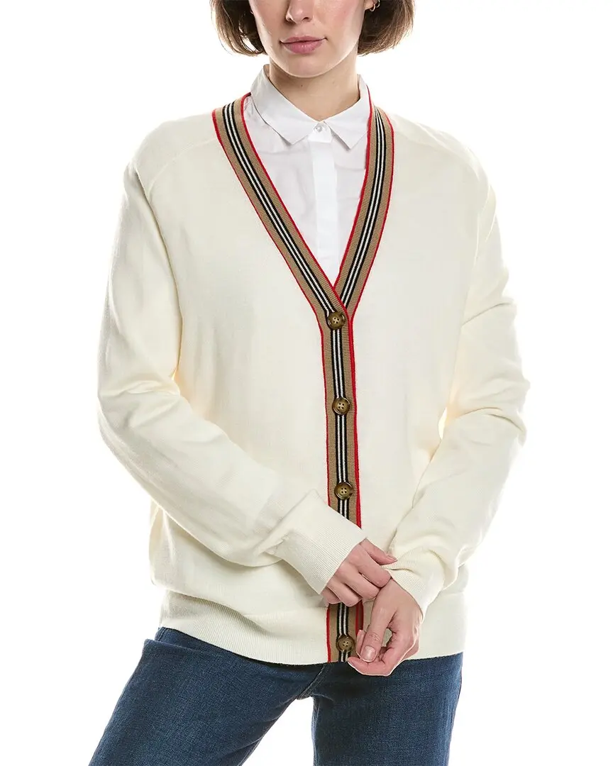 Burberry Icon Stripe Wool Cardigan Burberry Icon Stripe Wool Cardigan
