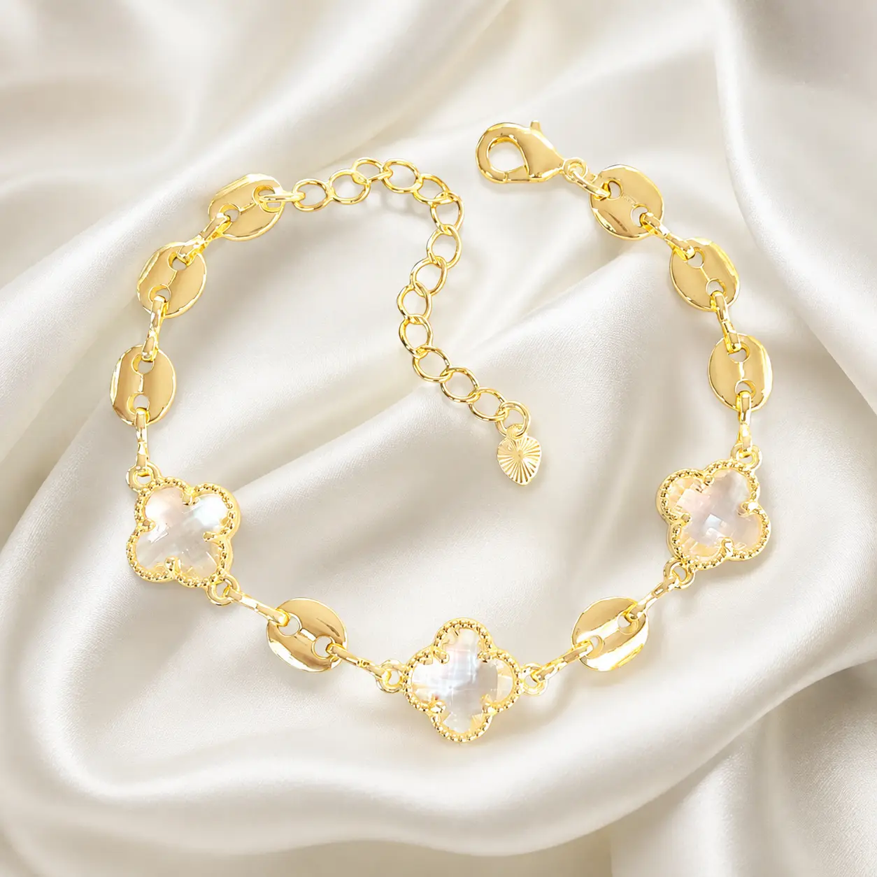 Pulsera Lucky Clover de Tréboles Blancos