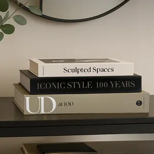 Aesthetic Decorative Books Set of 3 Designer Faux Books for Decoration to Enhance Mid Century Coffee Table Decor Bookshelf Mantle Shelf Console Table Entryway Décor Minimalist Fake Book Storage Box